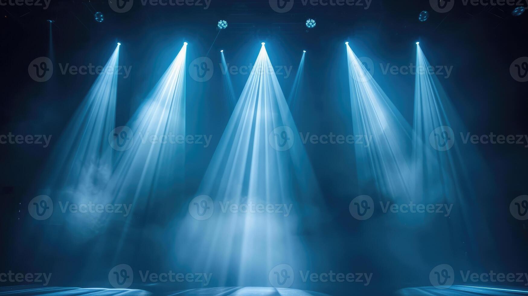 AI generated Spotlight effect for theater concert stage Abstract glowing light of spotlight illuminated photo