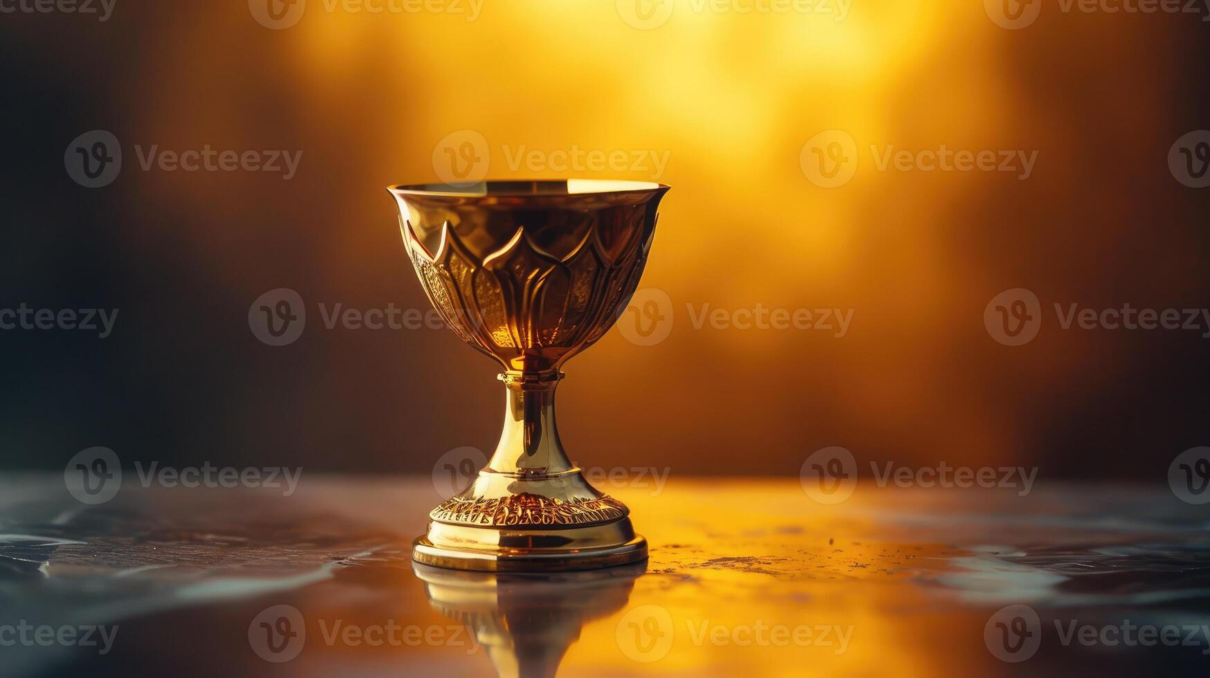 AI generated little gold cup , concept for winning or success photo