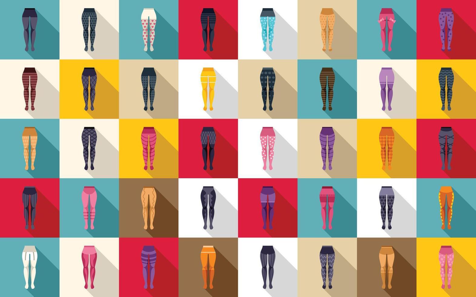 Pantyhose icons set flat vector. Woman fashion vector