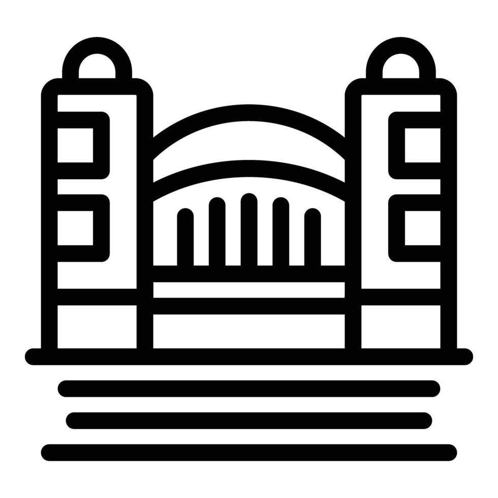 Center city bridge icon outline vector. Australian art vector