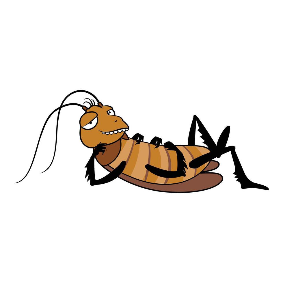 Funny cute cockroach icon cartoon vector. Creepy scared vector