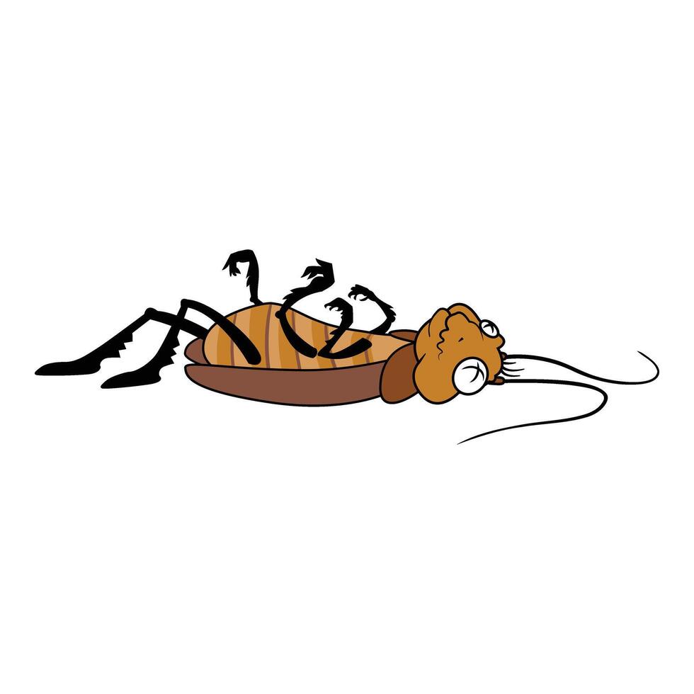 muerto cucaracha insecto icono dibujos animados vector. hogar error vector