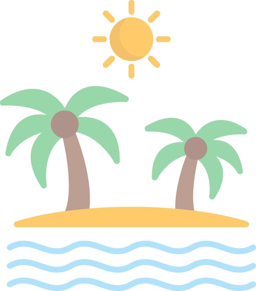 Island Flat Light Icon vector