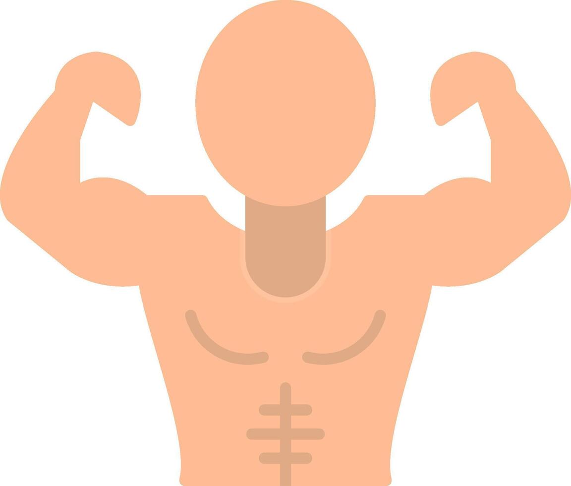músculo hombre plano ligero icono vector