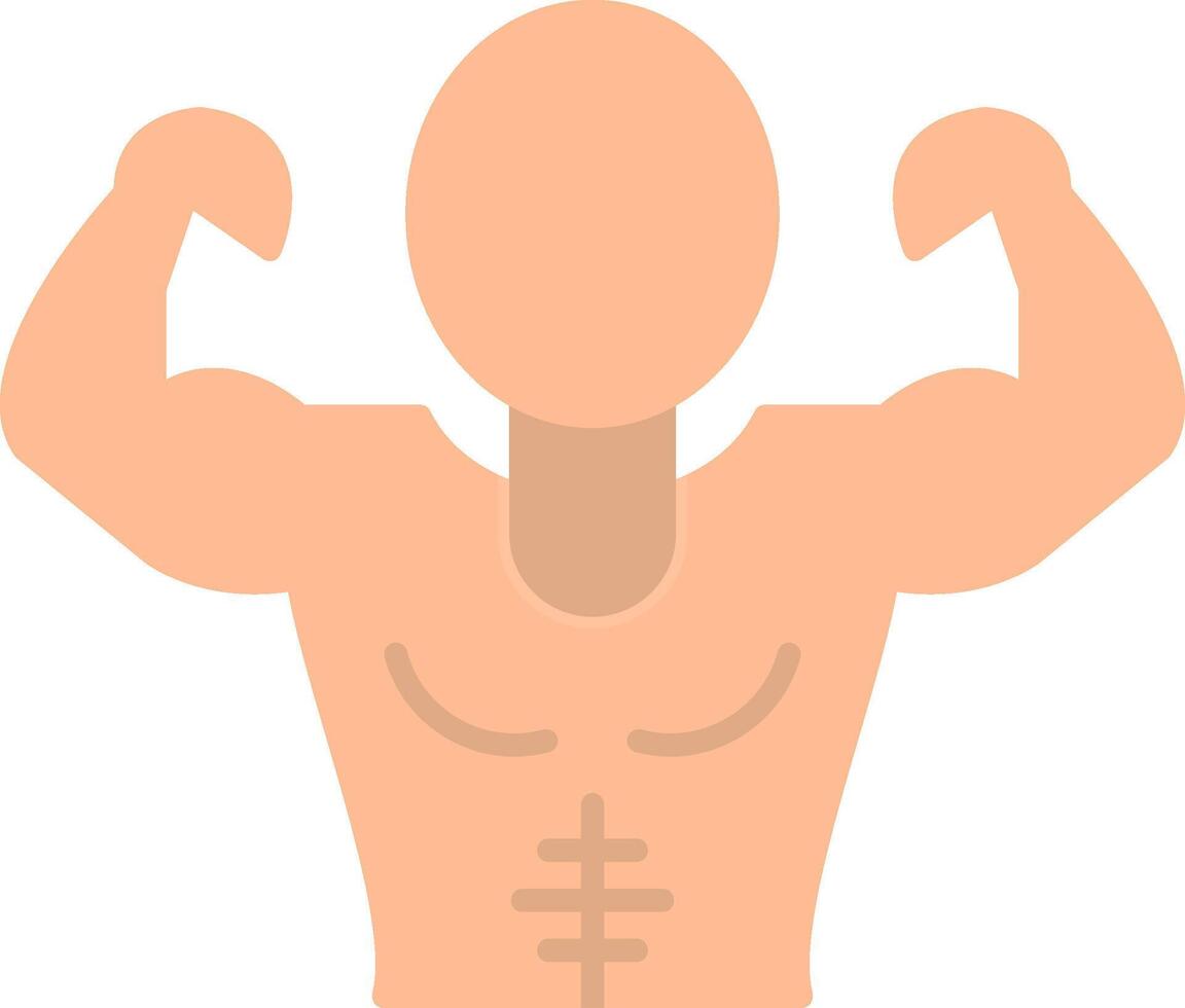 Muscle Man Flat Light Icon vector