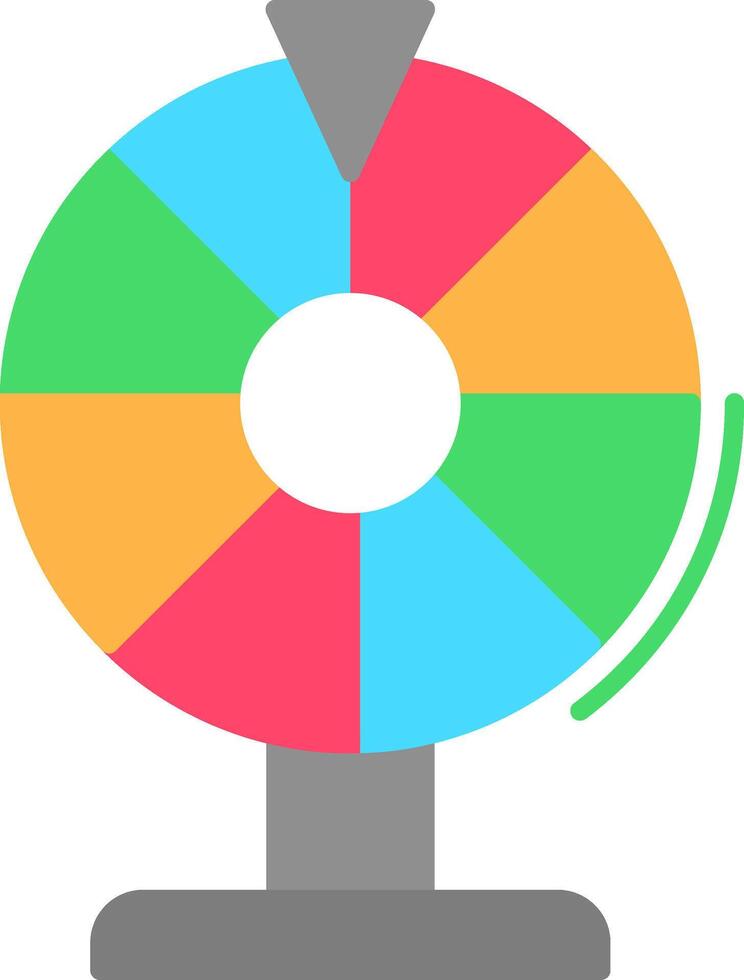 Wheel Of Fortune Flat Light Icon vector