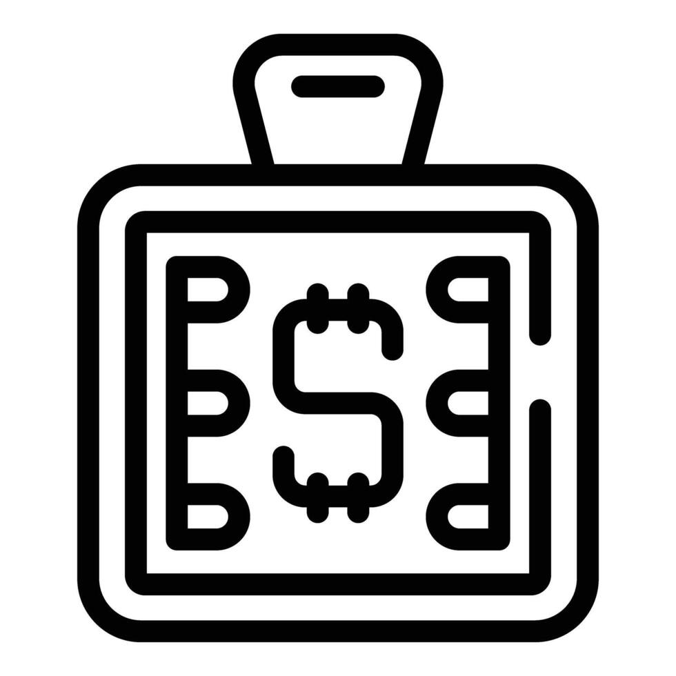 Skin aircraft document icon outline vector. Suitcase name vector