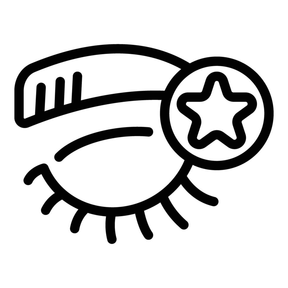 Star eyebrow icon outline vector. Change face care vector