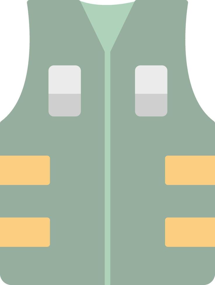 Bullet Proof Vest Flat Light Icon vector