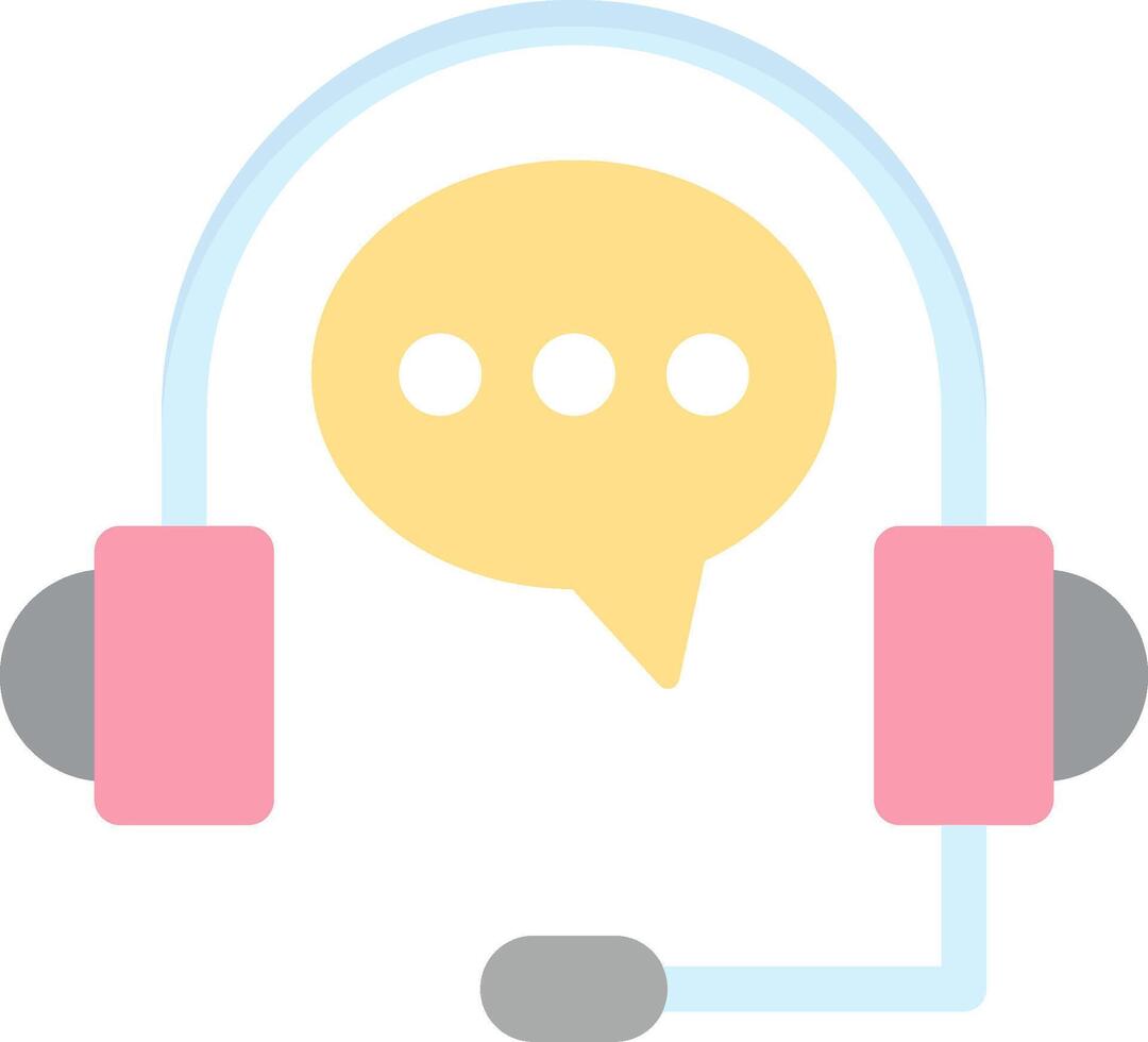 Customer Support Flat Light Icon vector