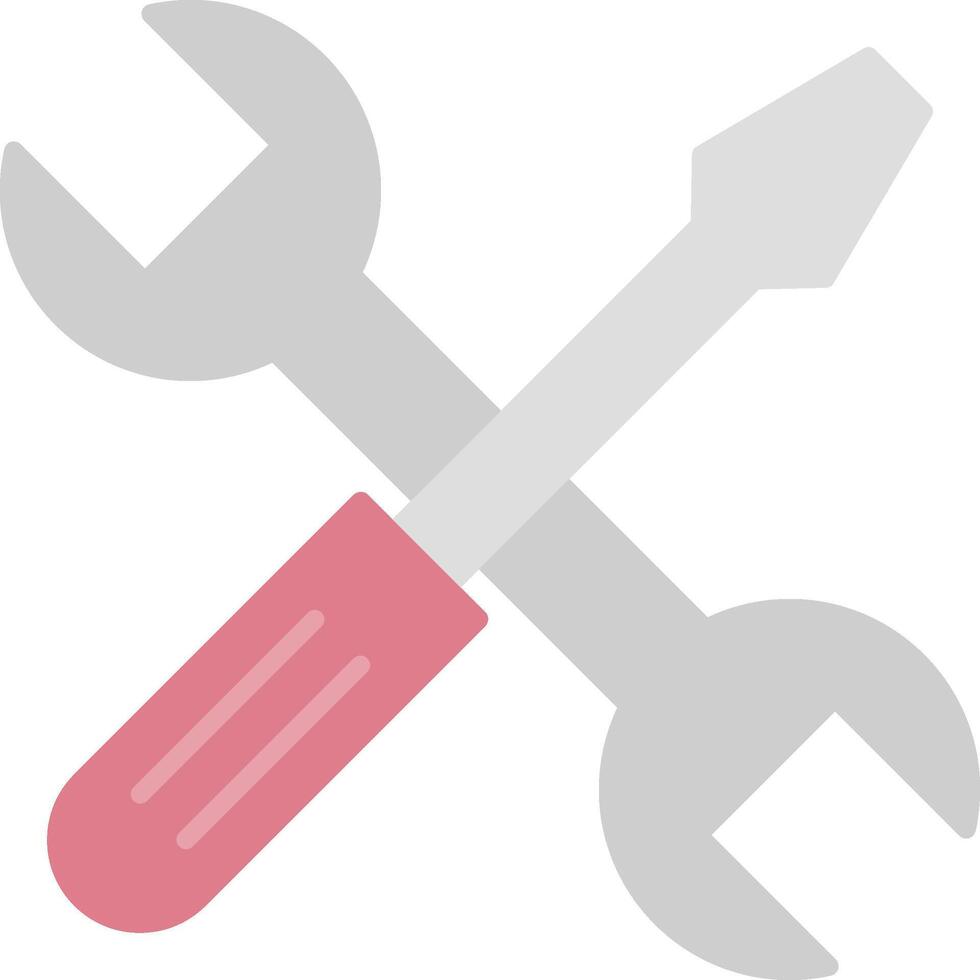 Cross Wrench Flat Light Icon vector