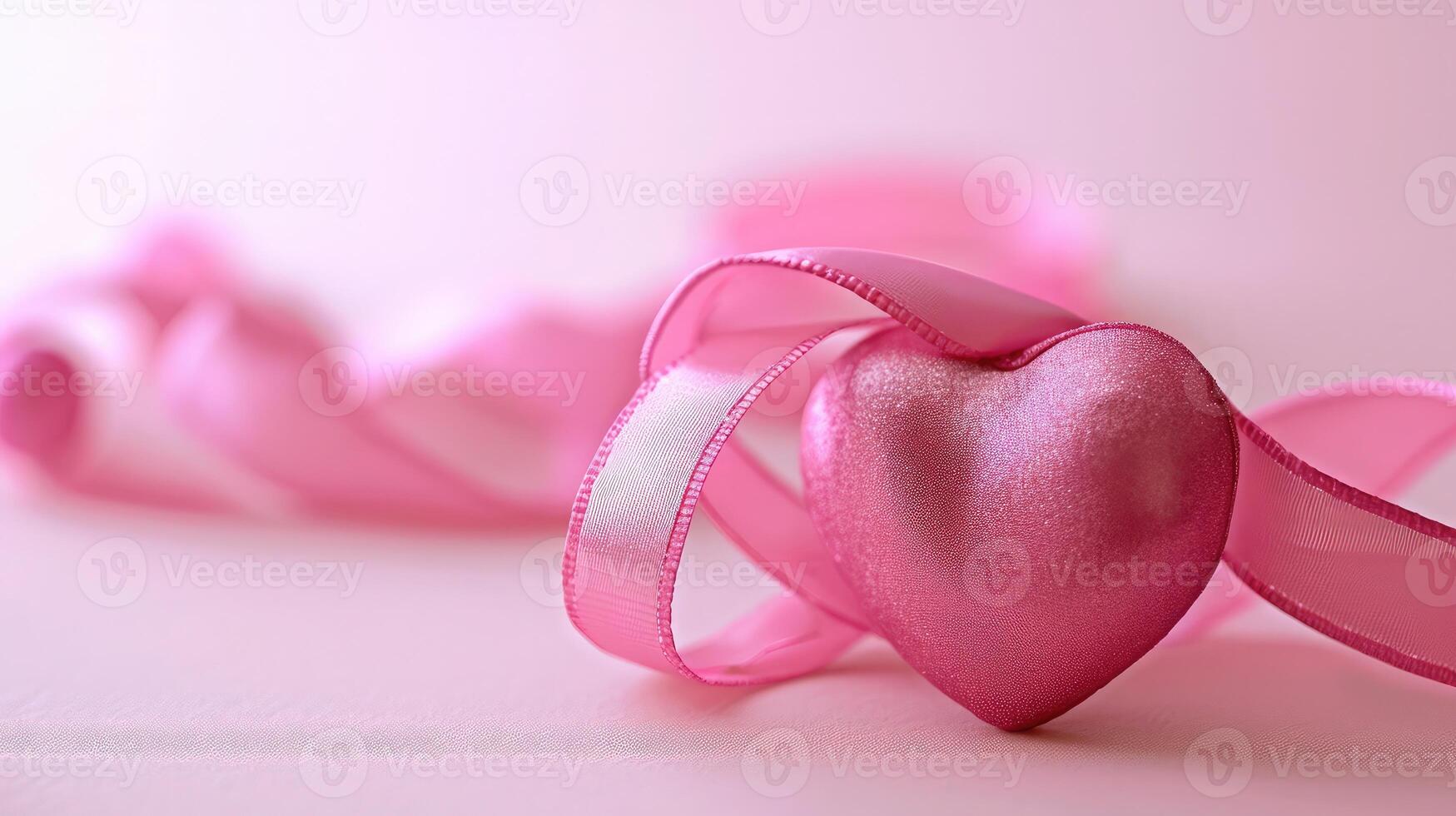 AI generated pink ribbon and heart photo