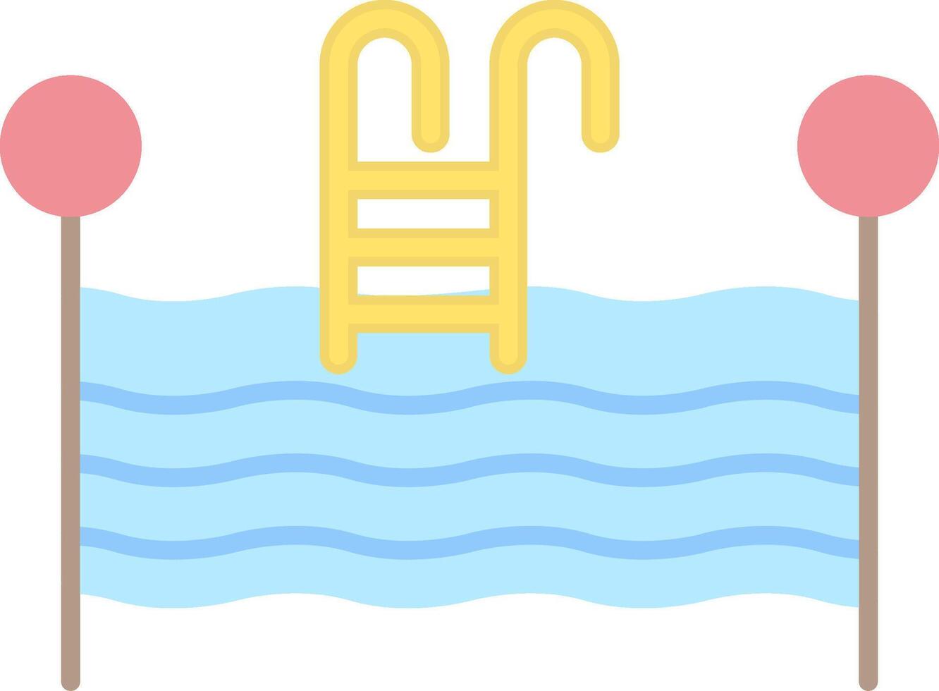 Swimming Pool Flat Light Icon vector