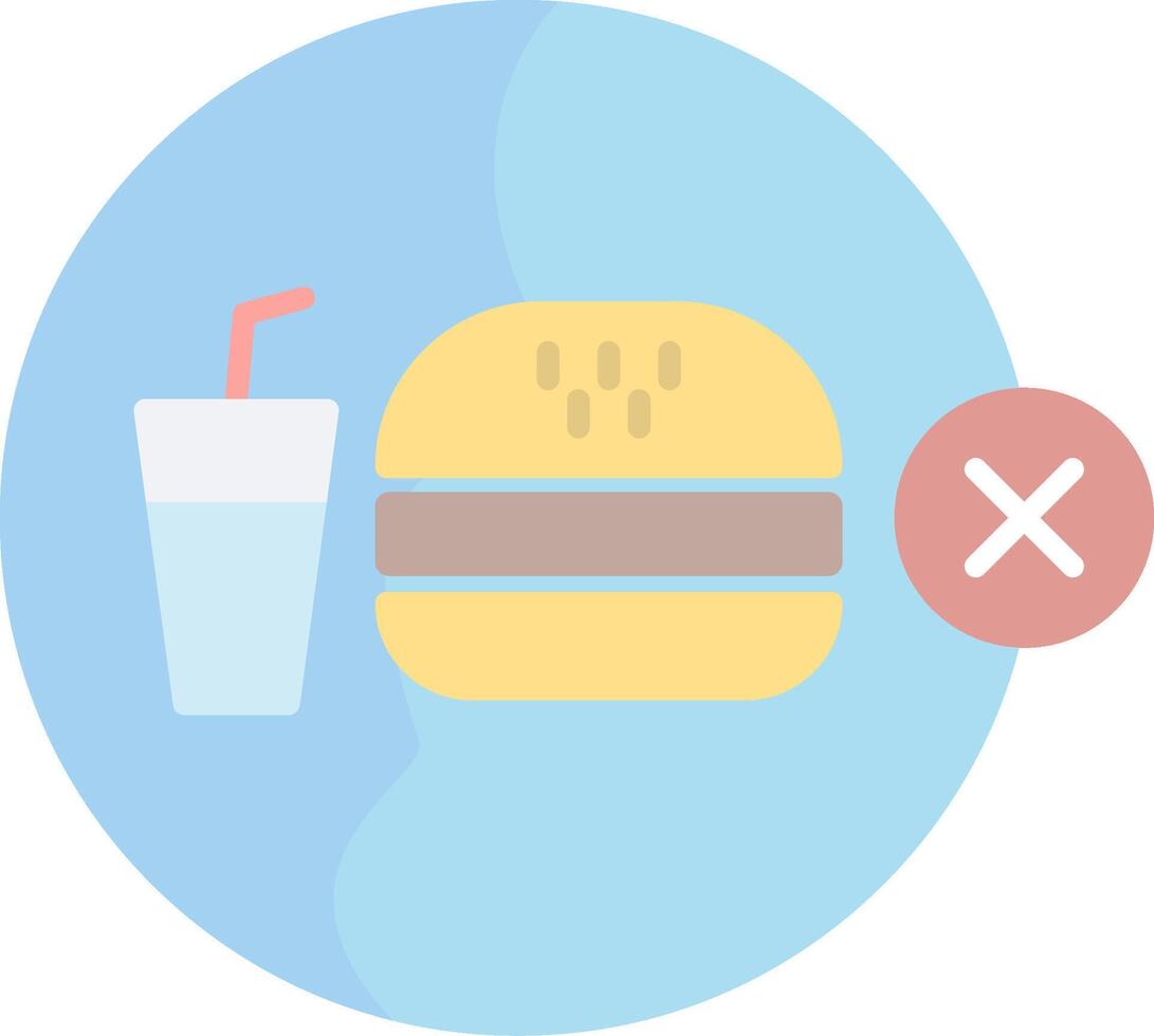 No Junk Food Flat Light Icon vector