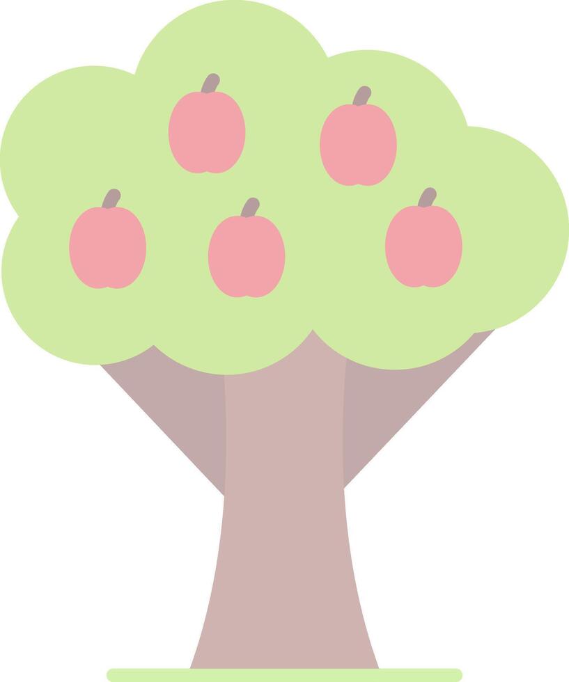 Fruta árbol plano ligero icono vector