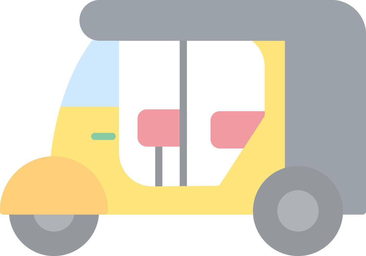 Rickshaw Flat Light Icon vector