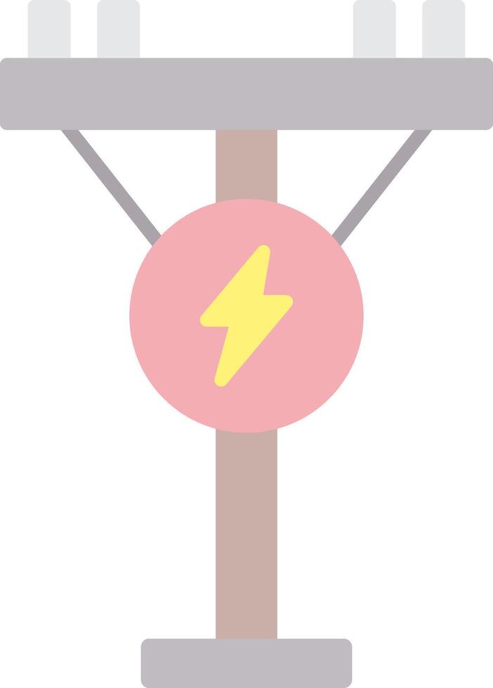 Electric Pole Flat Light Icon vector