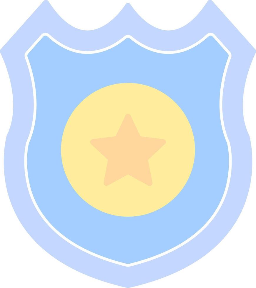 Police Badge Flat Light Icon vector