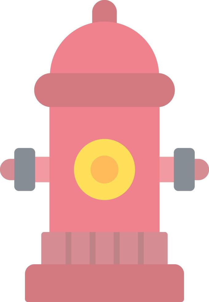 Fire Hydrant Flat Light Icon vector