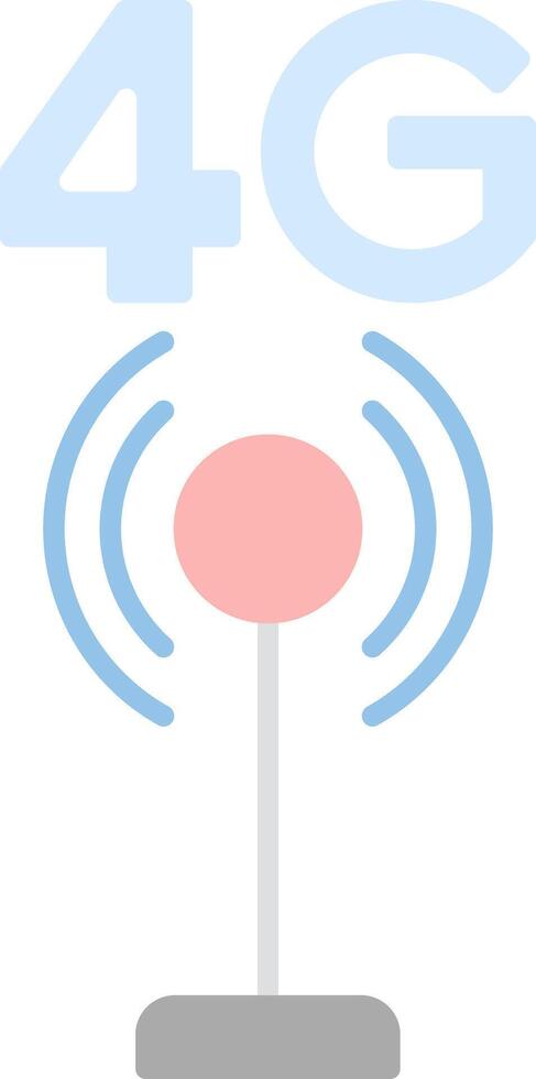 4G Flat Light Icon vector