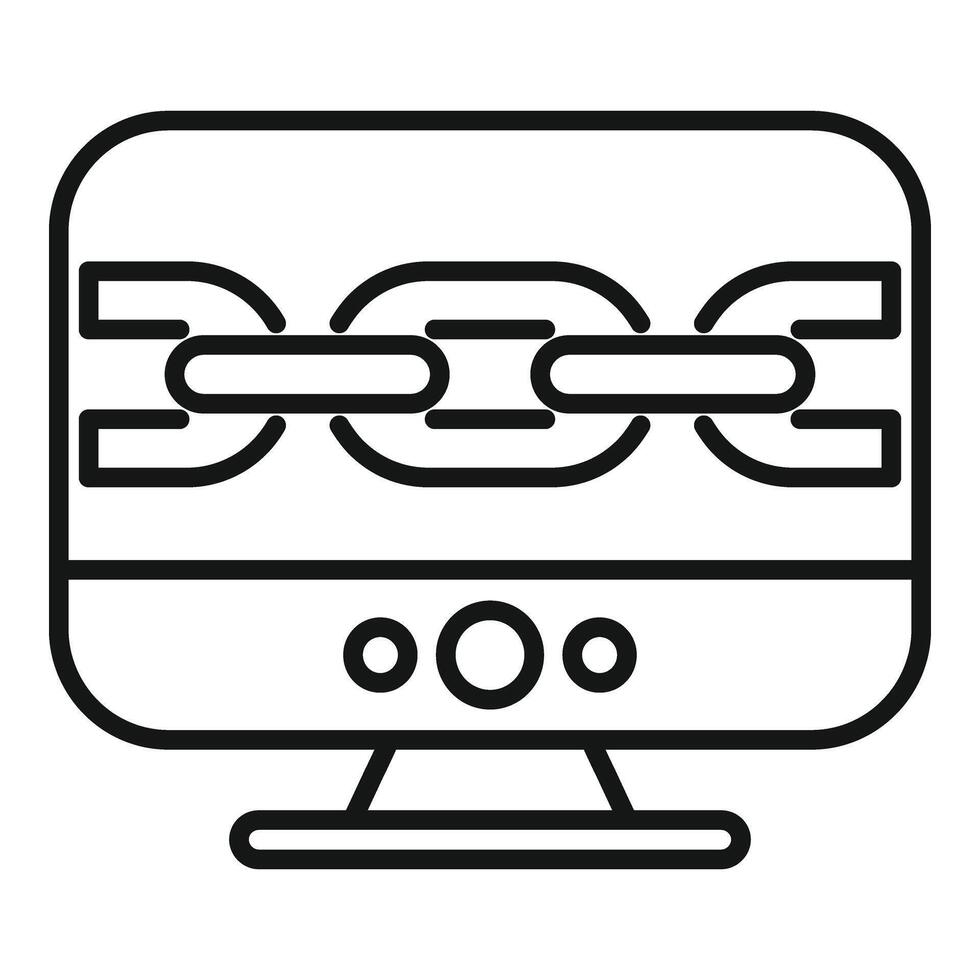 Seo chain computer icon outline vector. Seo website vector