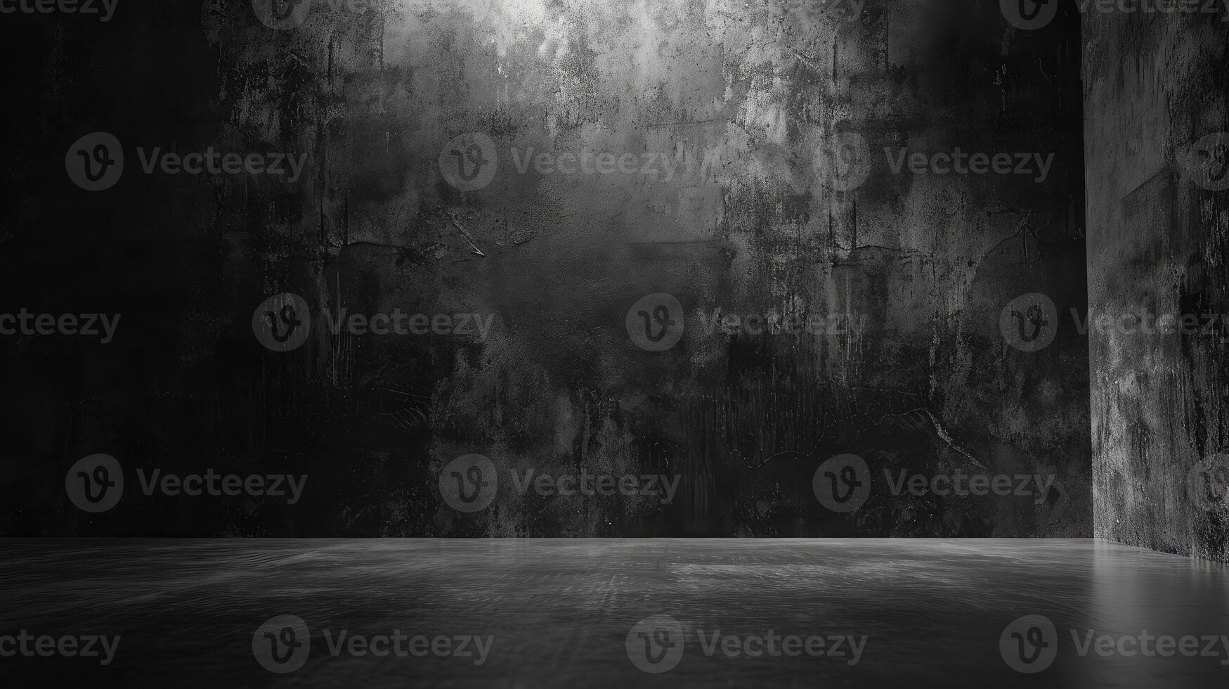 AI generated Black, dark and gray abstract cement wall and studio room , interior texture for display products. wall background. photo