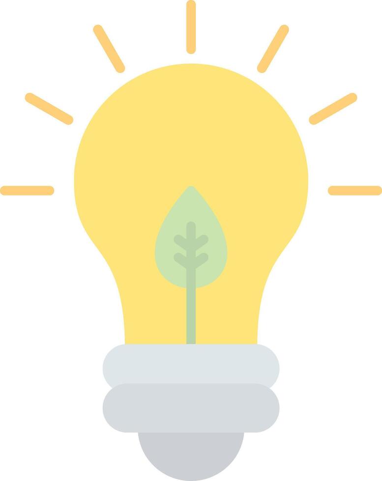 Eco Bulb Flat Light Icon vector