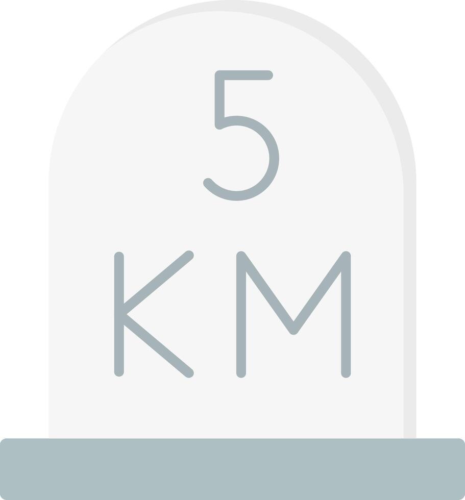 kilómetro plano ligero icono vector
