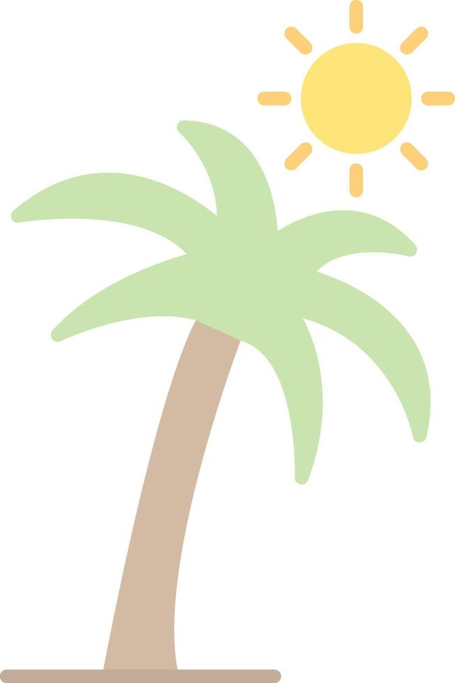 Plam Tree Flat Light Icon vector