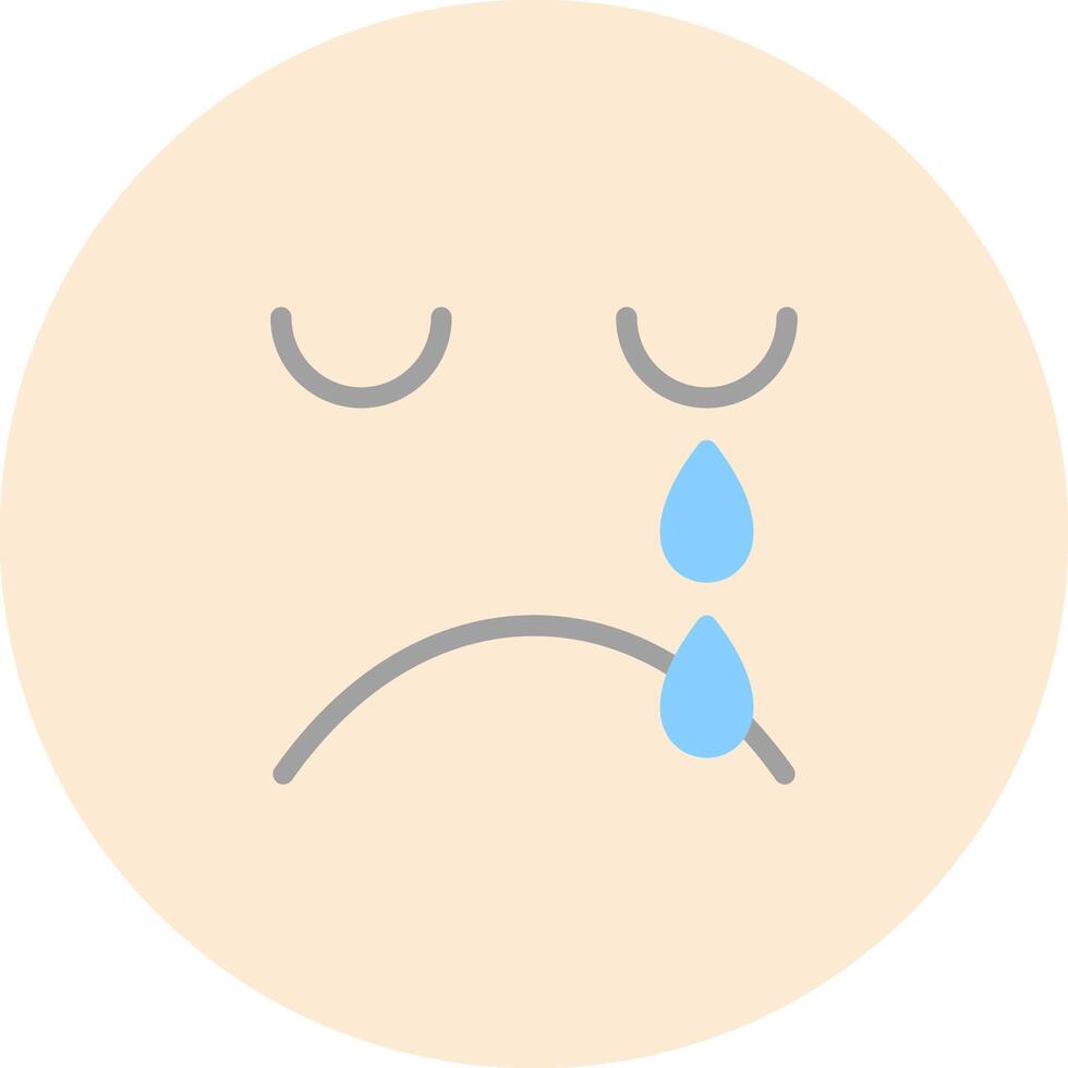 Crying Flat Light Icon vector