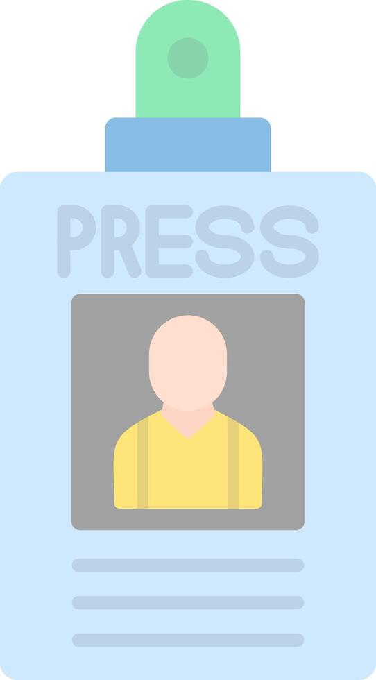 Press Pass Flat Light Icon vector