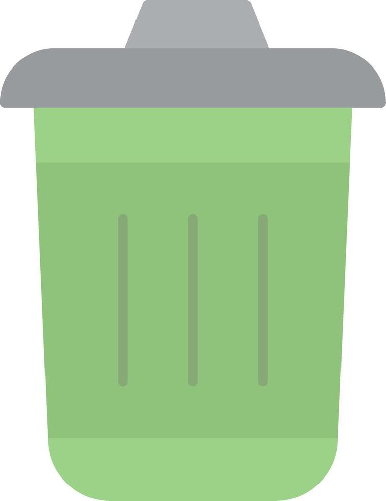 Dustbin Flat Light Icon vector