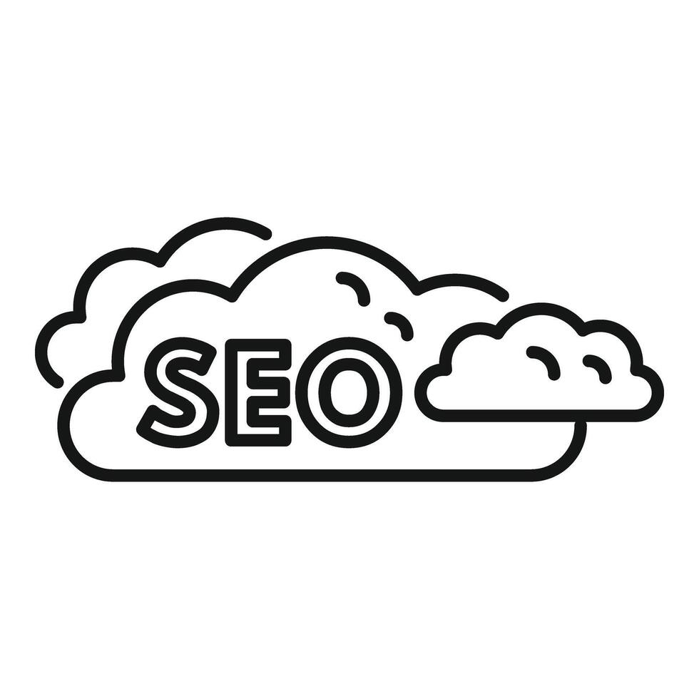 Seo cloud data icon outline vector. Rank data vector