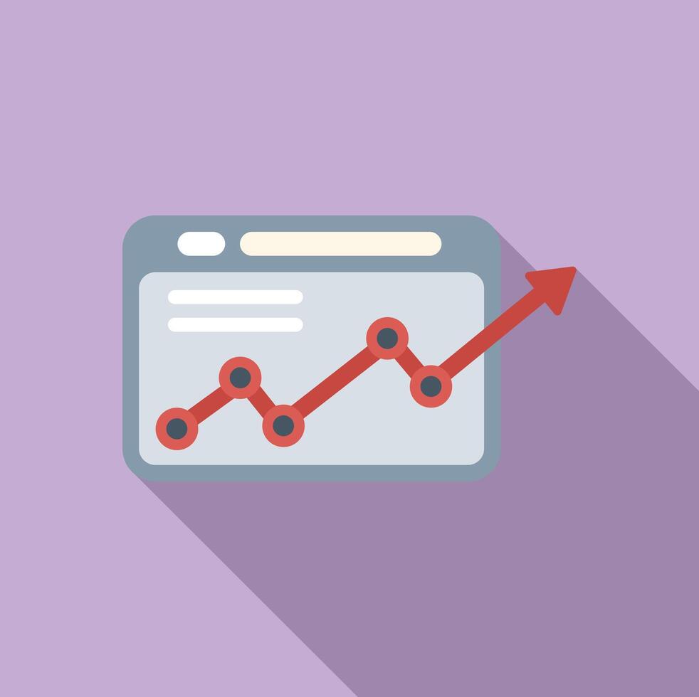 Seo chart website icon flat vector. Computer market vector