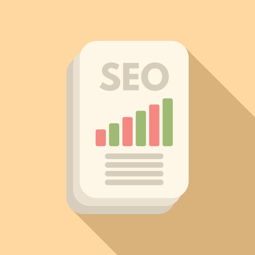 Seo chart document icon flat vector. Online boost vector