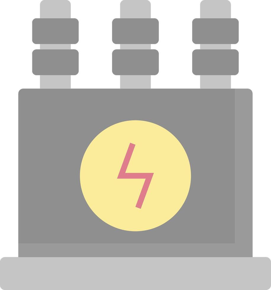 Power Transformer Flat Light Icon vector