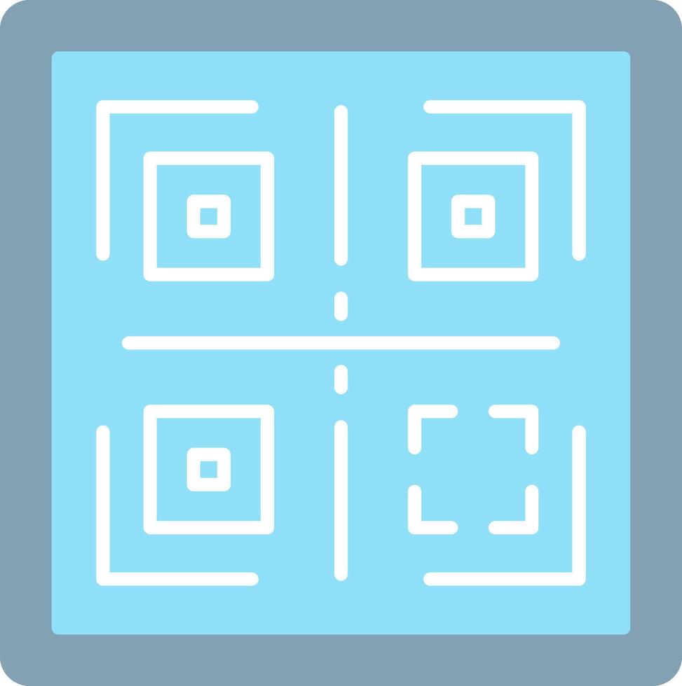 qr plano ligero icono vector