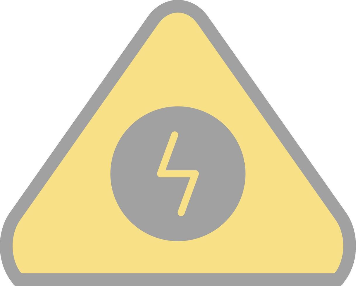 Electrical Danger Sign Flat Light Icon vector