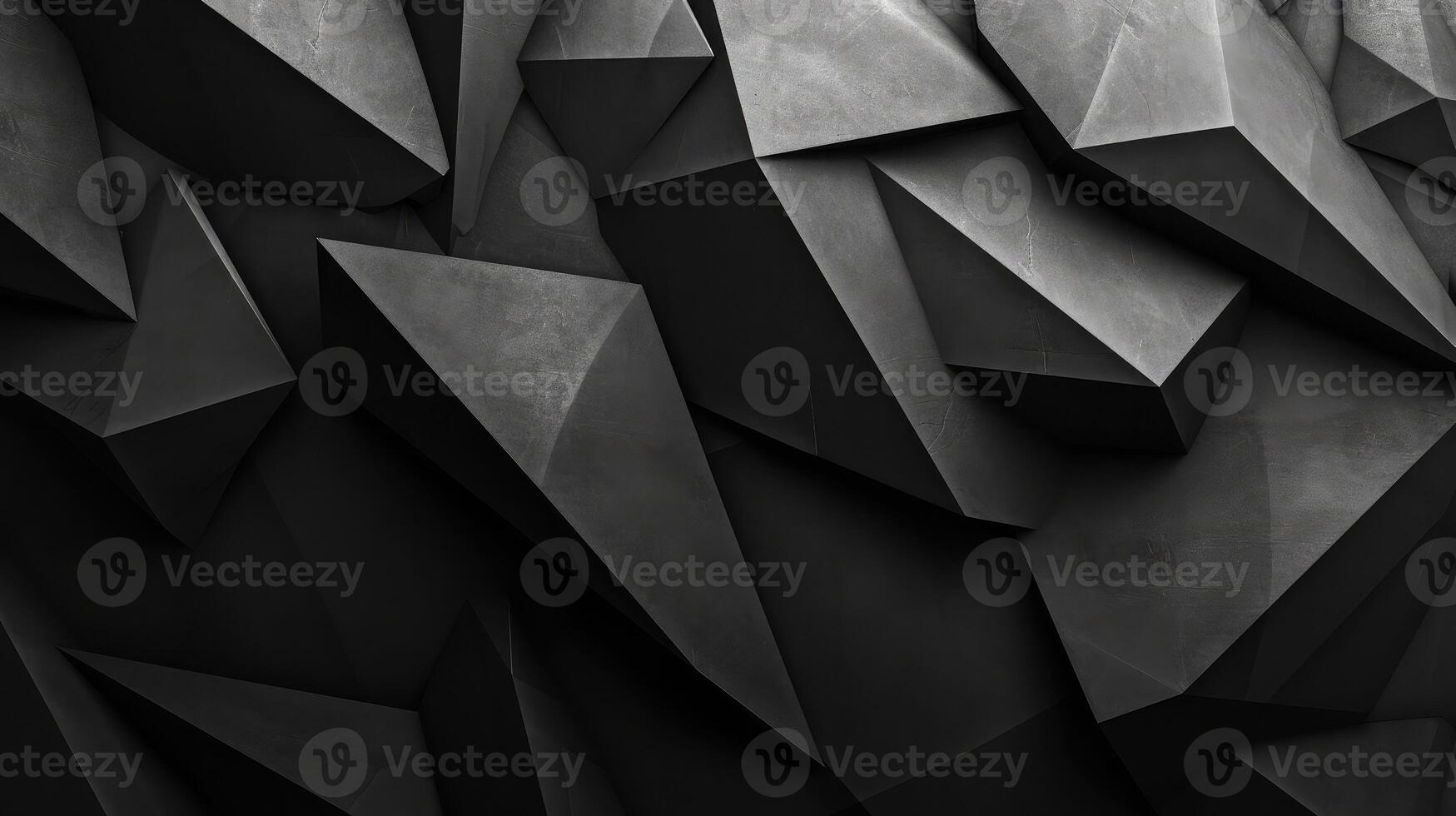 AI generated Black white dark gray abstract background. Geometric pattern shape. Line triangle polygon angle. Gradient. Shadow. Matte. photo