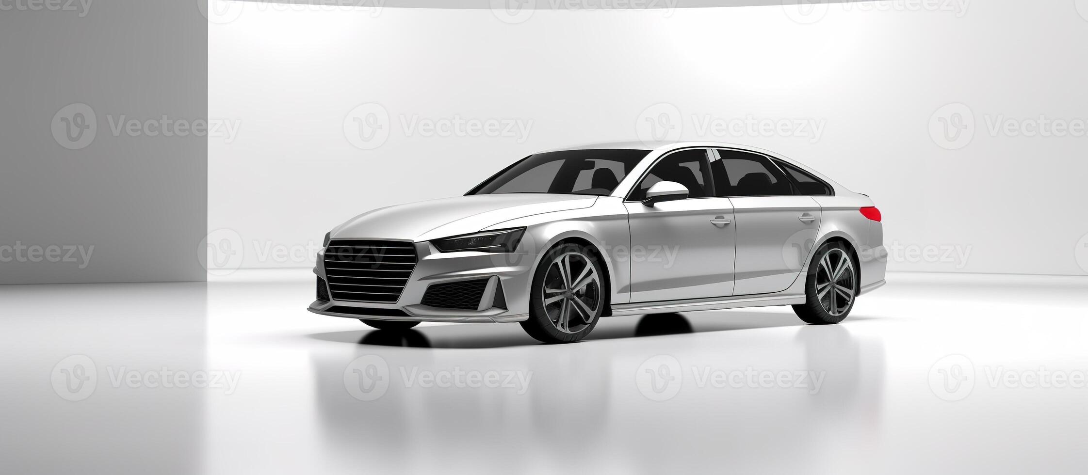 AI generated Modern car on a white background with a shadow. 3d rendering photo