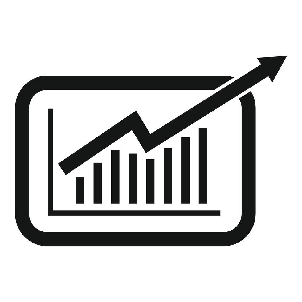 Tablet seo chart icon simple vector. Computer market vector