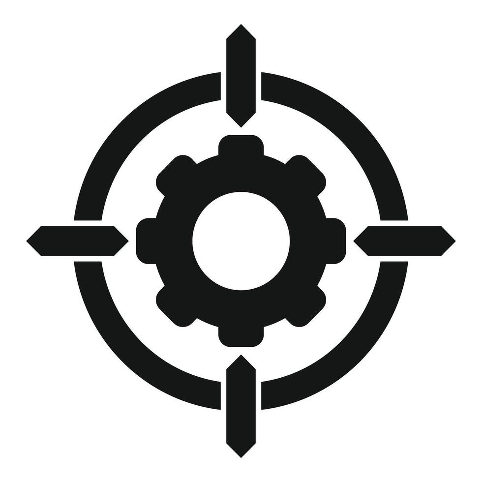 Gear target seo icon simple vector. Computer market vector