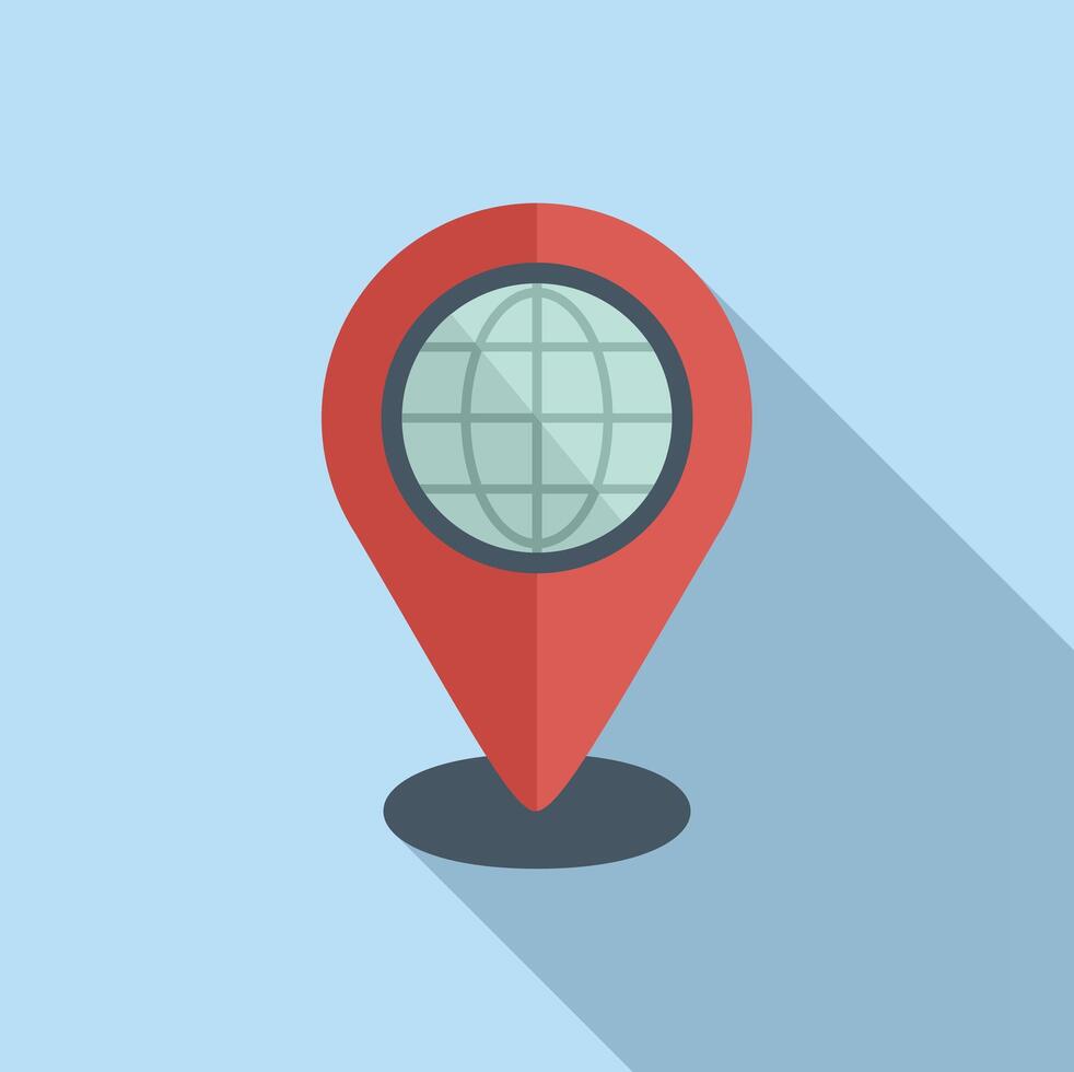 Global location seo icon flat vector. Rank market vector