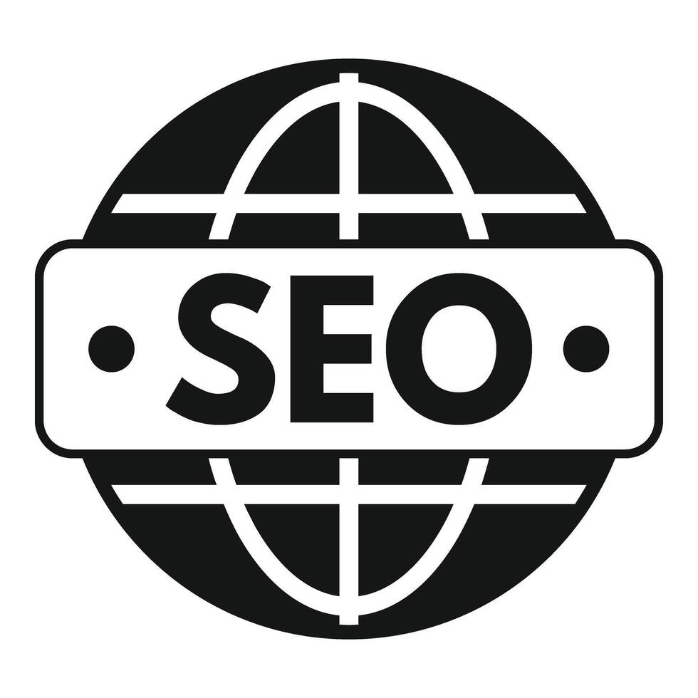 Global seo market icon simple vector. Rank platform vector