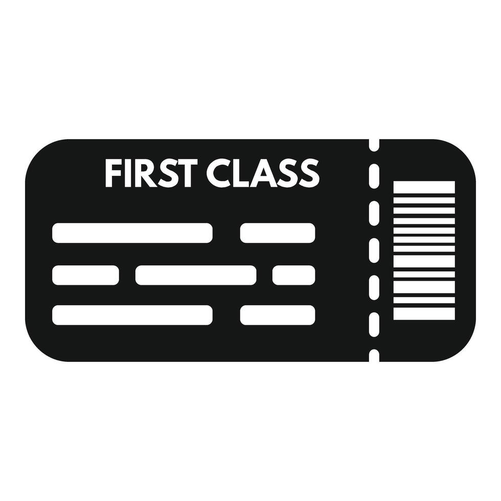 First class travel ticket icon simple vector. Suitcase vacation vector