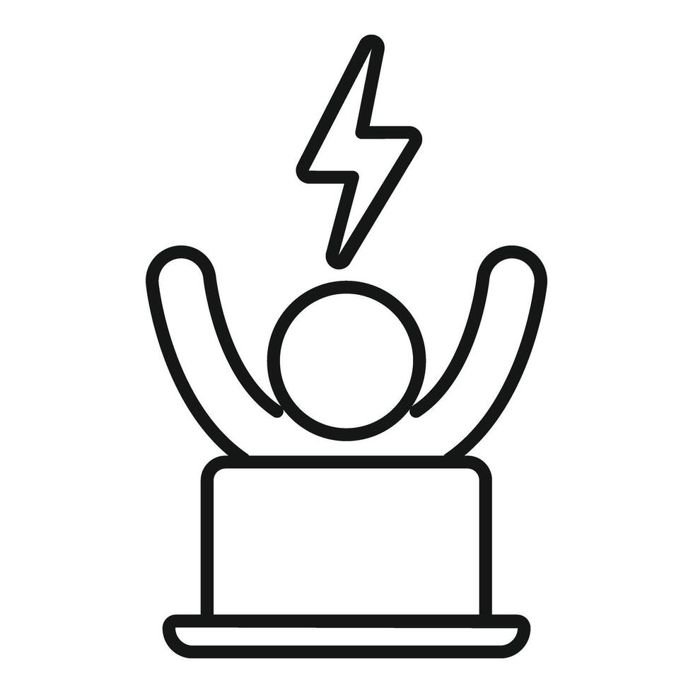 Big energy late work icon outline vector. Fast active man vector
