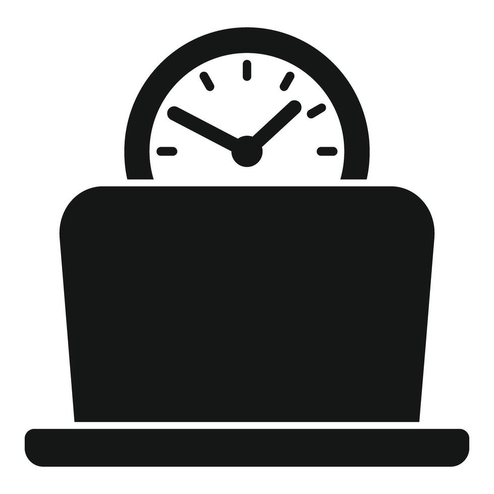 Tired man late work icon simple vector. Online busy vector