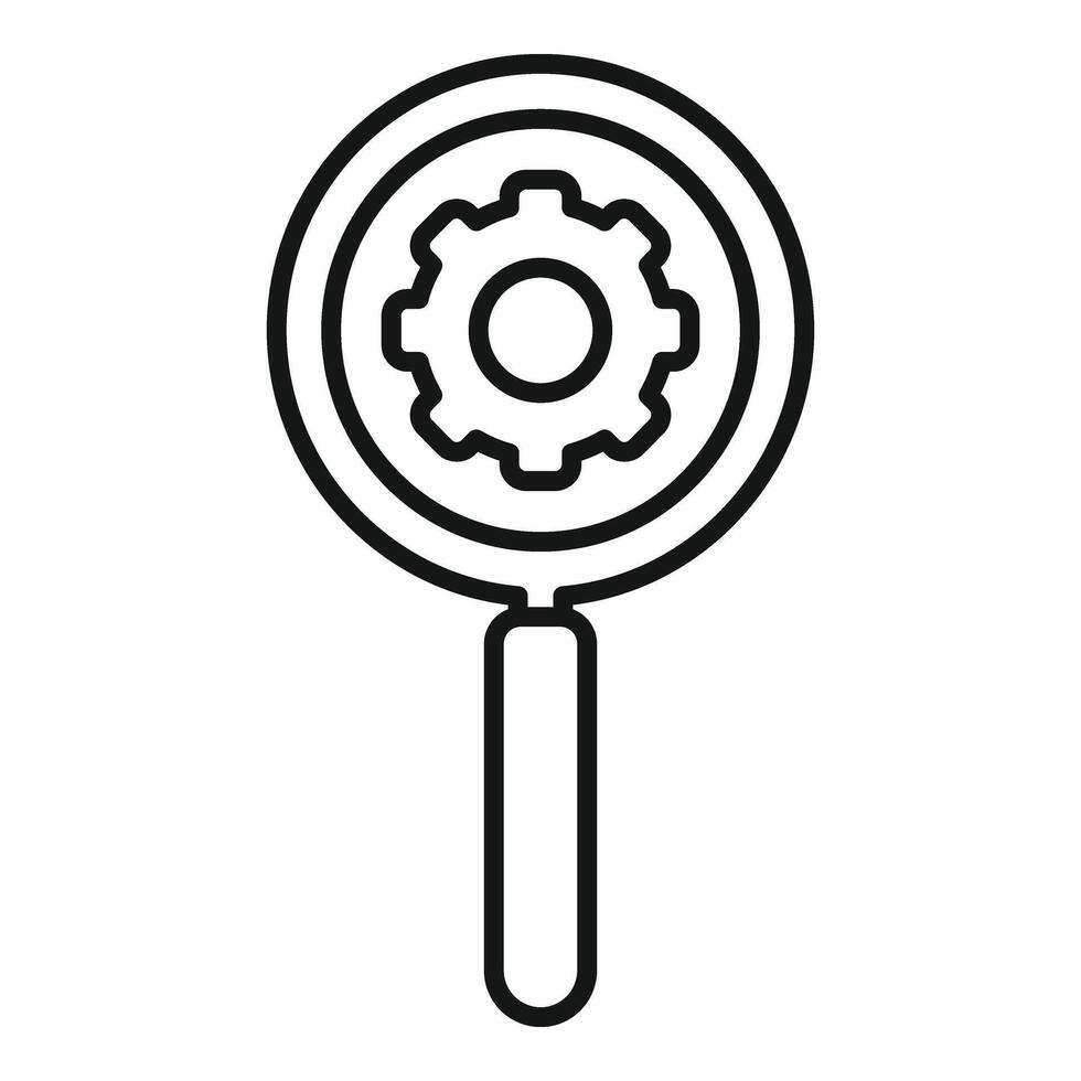 Seo magnifier icon outline vector. Content website vector