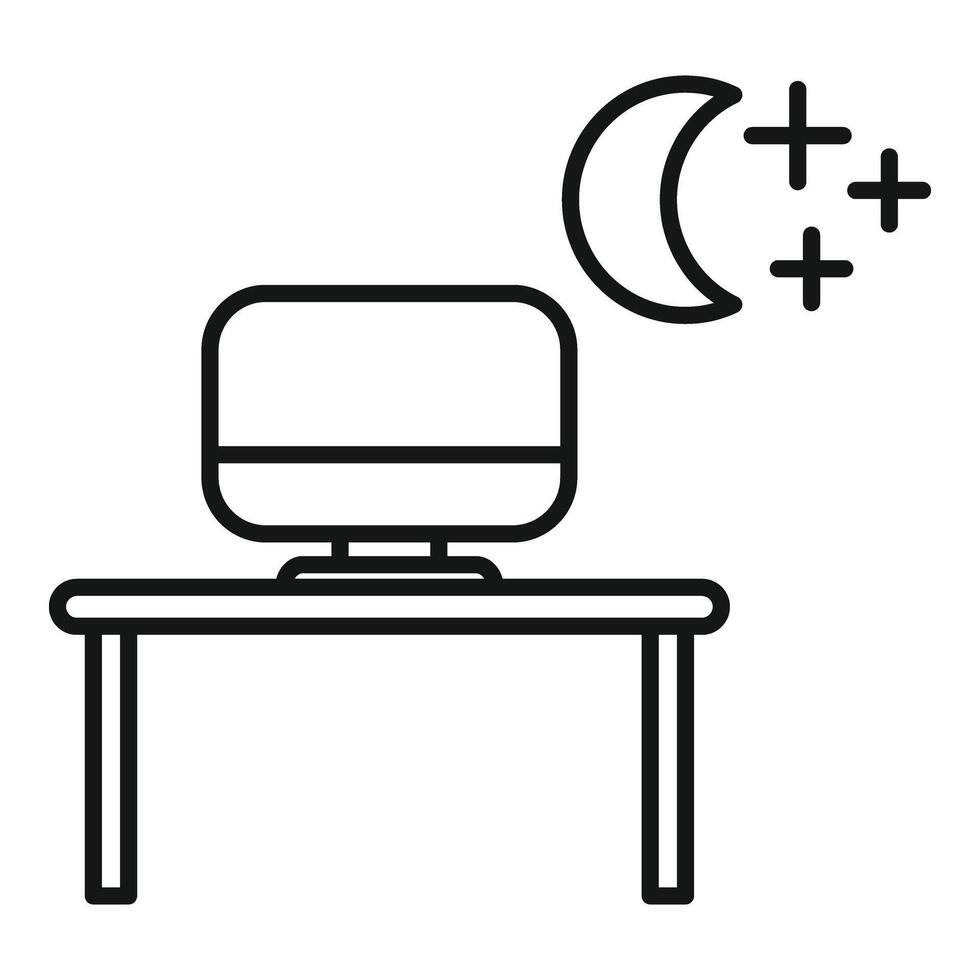 Change night work plan icon outline vector. Late busy work vector