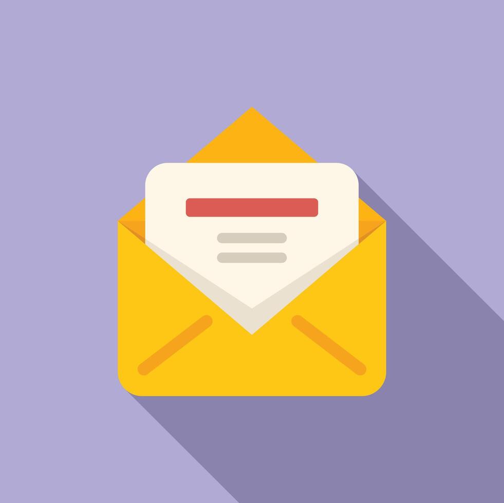 New commerce mail icon flat vector. Business inbox vector